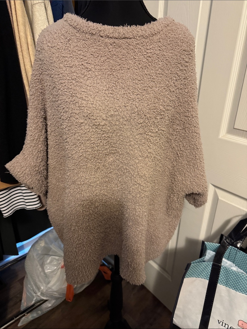 Barefoot Dream CozyChic Taupe Plush Women's Sweater